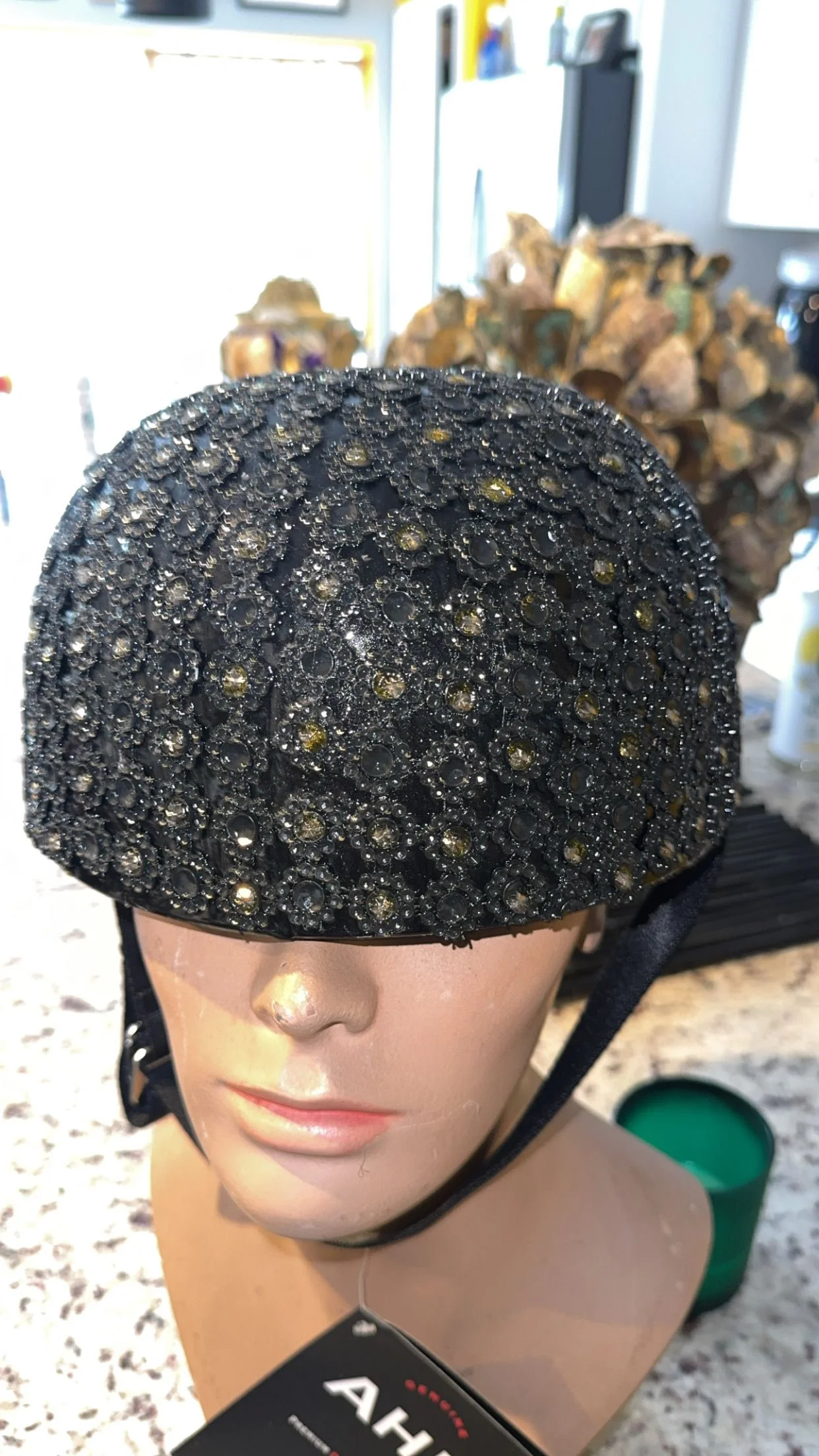 Front view of the Black Diamond Collection ball cap helmet on a mannequin